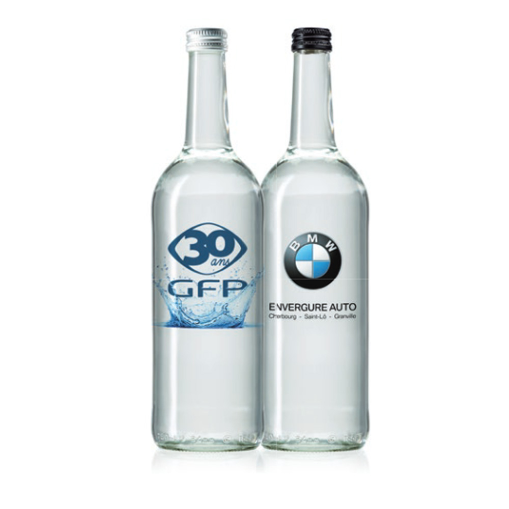 Glasflasche 750 ml mit Wasser